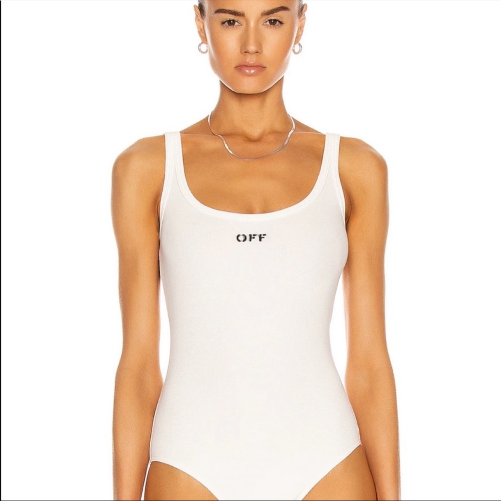 OFF-WHITE RIBBED BODYSUIT
